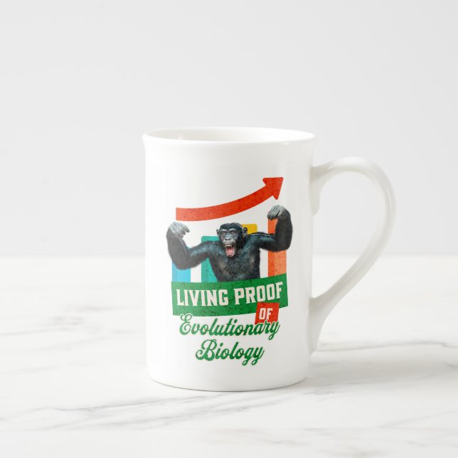 Evolutionary Biology Primate Humour Bone China Mug (Right)