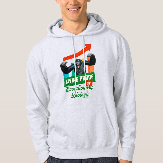 Evolutionary Biology Primate Humour Hoodie (Front)