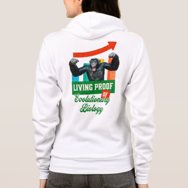 Evolutionary Biology Primate Humour Hoodie (Back)