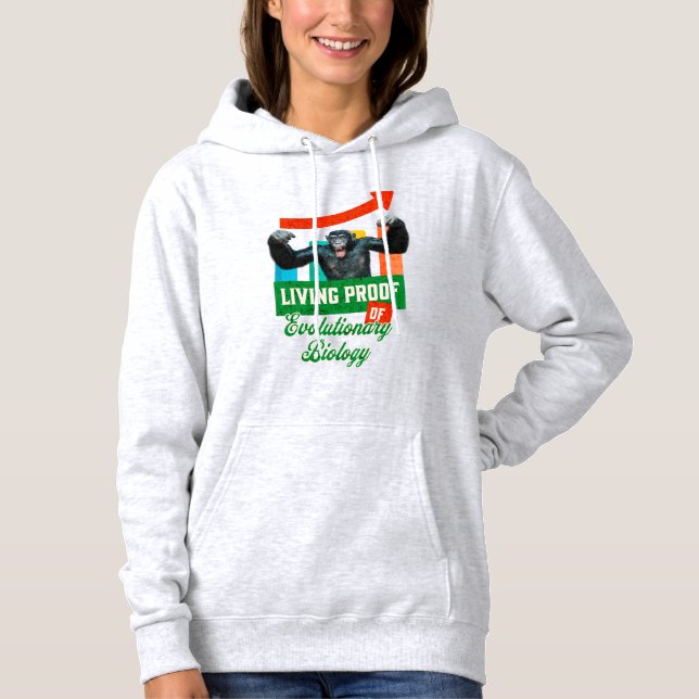 Evolutionary Biology Primate Humour Hoodie (Front)