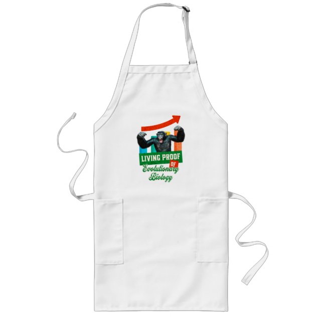 Evolutionary Biology Primate Humour Long Apron (Front)