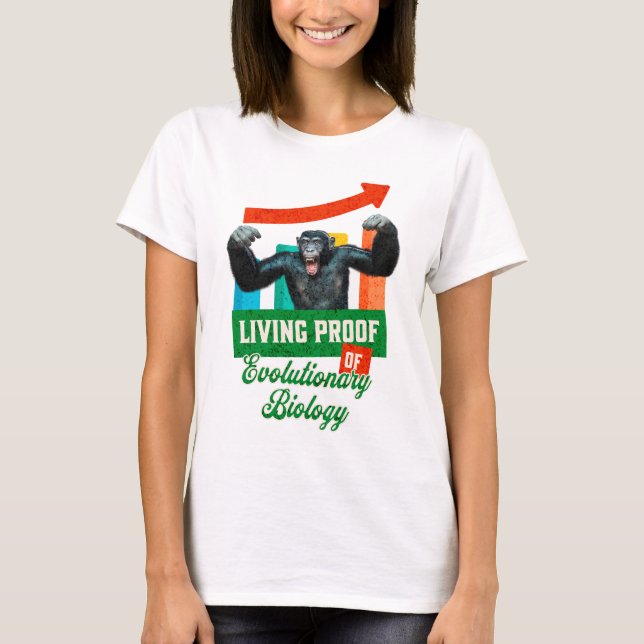 Evolutionary Biology Primate Humour T-Shirt (Front)