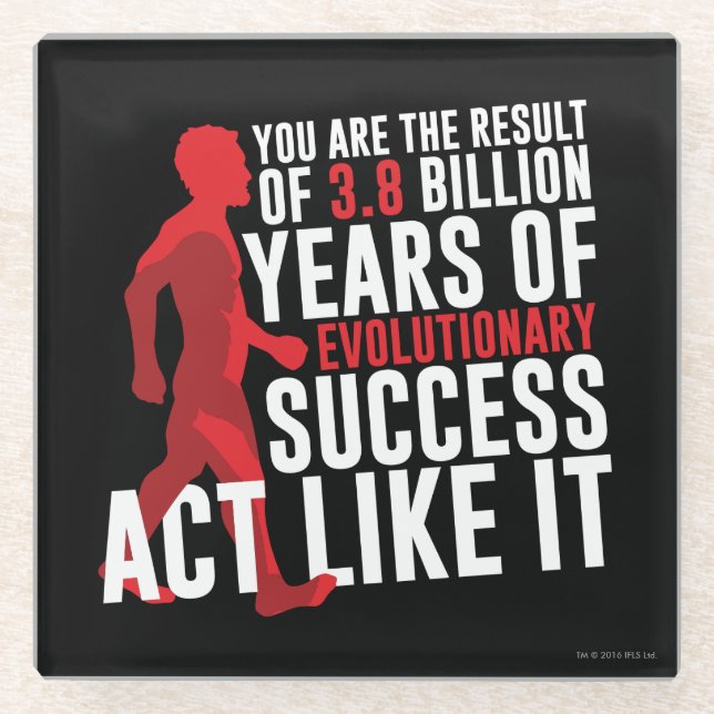 Evolutionary Success Glass Coaster (Front)