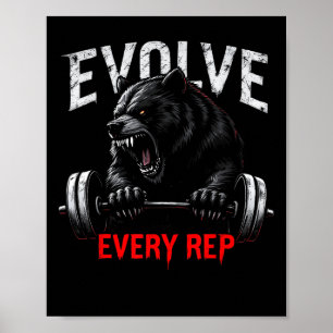 Evolve Every Rep Gym Motivation For Fitness Enthus Poster