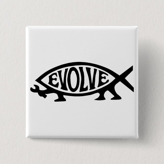 Evolve Fish 15 Cm Square Badge (Front)