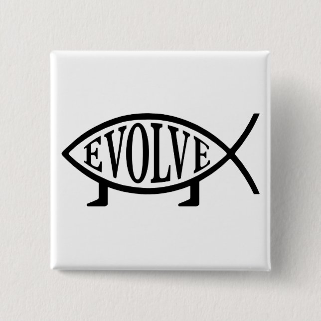 Evolve Fish 15 Cm Square Badge (Front)