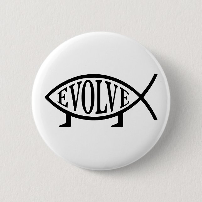 Evolve Fish 6 Cm Round Badge (Front)
