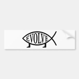 Evolve Fish Bumper Sticker