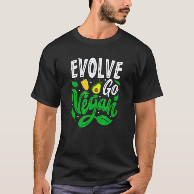 Evolve, go Vegan, food T-Shirt (Front)