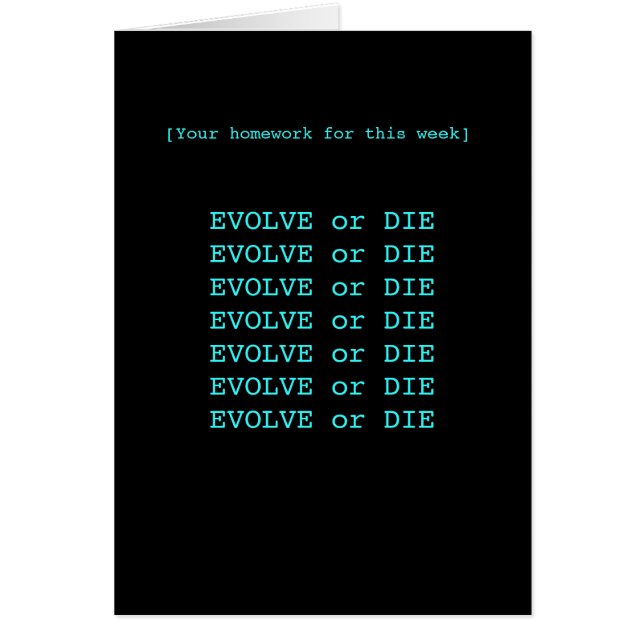 Evolve or die (Front)