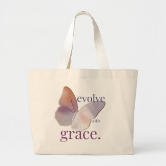 Evolve with Grace Themed Large Tote Bag