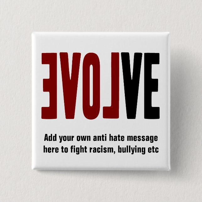 Evolve with LOVE 15 Cm Square Badge (Front)
