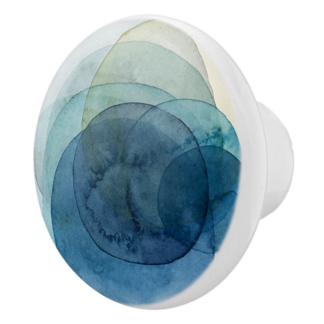 Evolving Planets - Watercolor Circles Ceramic Knob (Right)