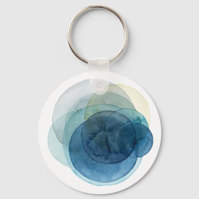 Evolving Planets - Watercolor Circles Key Ring (Front)