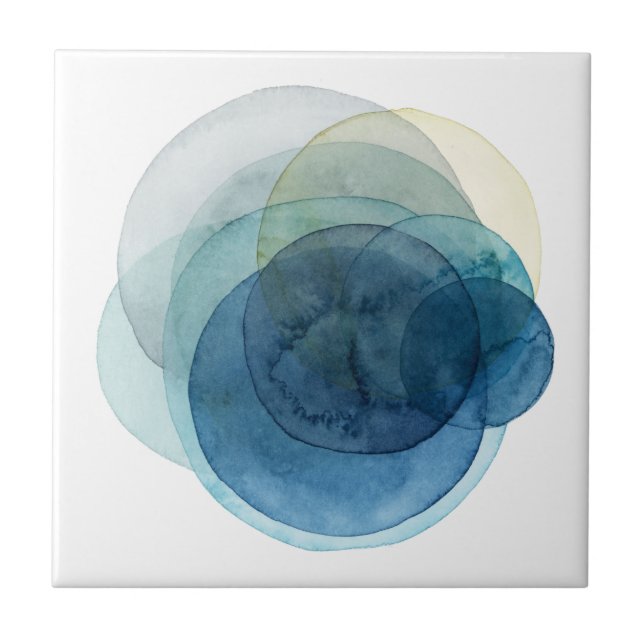 Evolving Planets - Watercolor Circles Tile (Front)