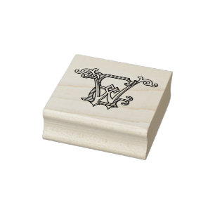 EW Initials WE Monogram Rubber Ink Stamp Wedding