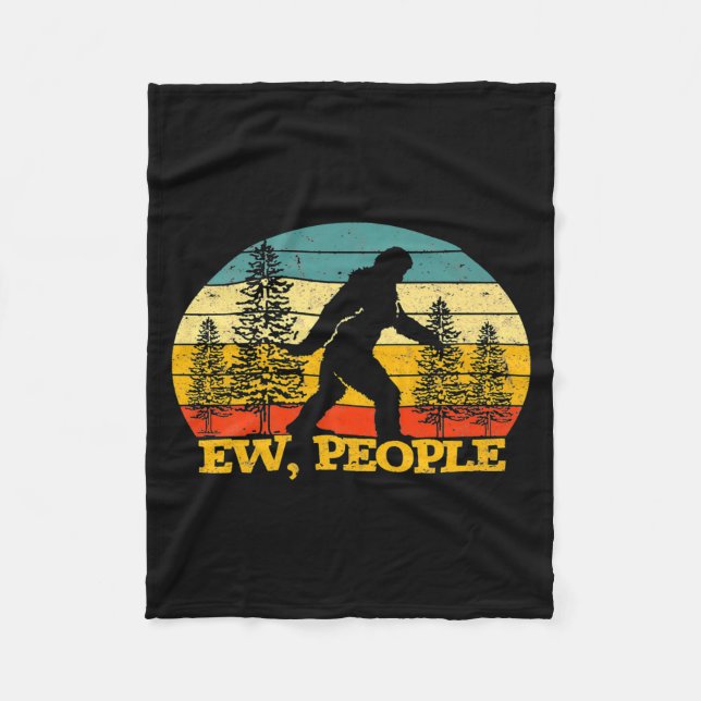 Ew People Bigfoot Sasquatch Camng Love Distresse  Fleece Blanket (Front)