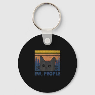 Ew People Black Cat Funny Anti Social Introvert Vi Key Ring