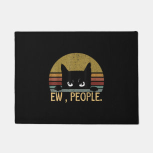 Ew, People Black Cat Vintage Retro – Funny Cat Doormat