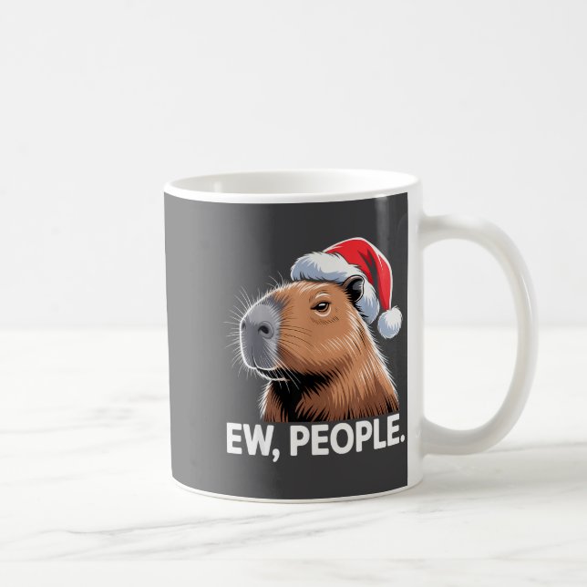 Ew People Capybara Christmas Humor  Coffee Mug (Right)