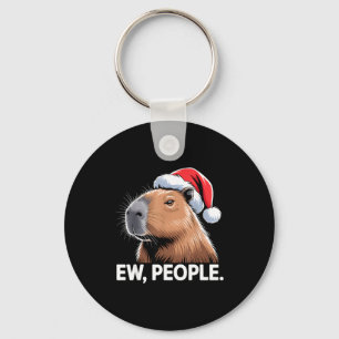 Ew People Capybara Christmas Humor  Key Ring