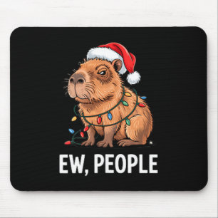 Ew People Capybara Christmas Lights Funny Introver Mouse Mat