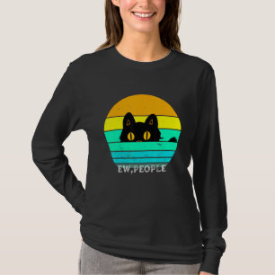 Ew People Cat Retro Vintage Anti Social Introvert T-Shirt