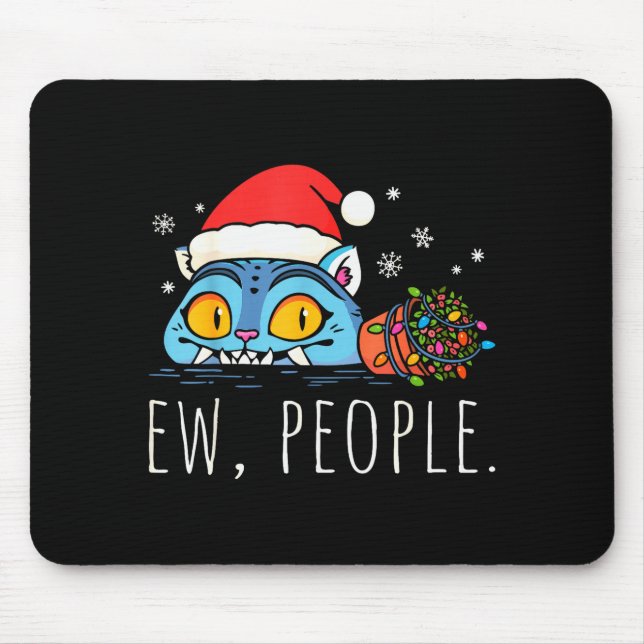 Ew People Christmas Funny Tiger Sarcastic Humor In Mouse Mat (Front)