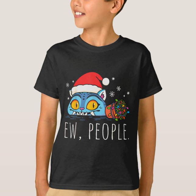 Ew People Christmas Funny Tiger Sarcastic Humor In T-Shirt (Front)