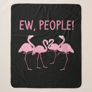 Ew People Flamingo Social Distancing Tropical Sherpa Blanket