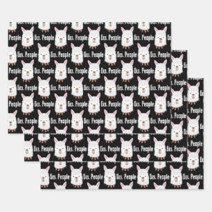 Ew People Funny Llama Alpaca Lover Sarcastic Wrapping Paper Sheet
