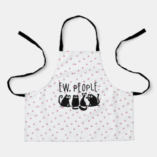 Ew People Funny Meowy Black Cats Apron