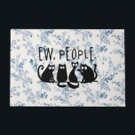Ew People Funny Meowy Black Cats  Doormat<br><div class="desc">Ew People Meowy Black Cats,  Ew People shirt,  funny cats,  cat lover,  cat mum shirt,  cat dad shirt,  black cat shirt,  funny halloween</div>