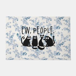 Ew People Funny Meowy Black Cats  Doormat