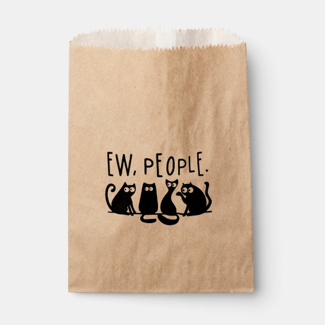 Ew People Funny Meowy Black Cats Favour Bags (Front)