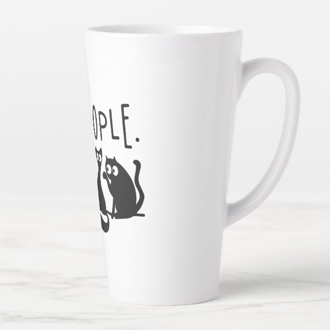 Ew People Funny Meowy Black Cats  Latte Mug (Right)