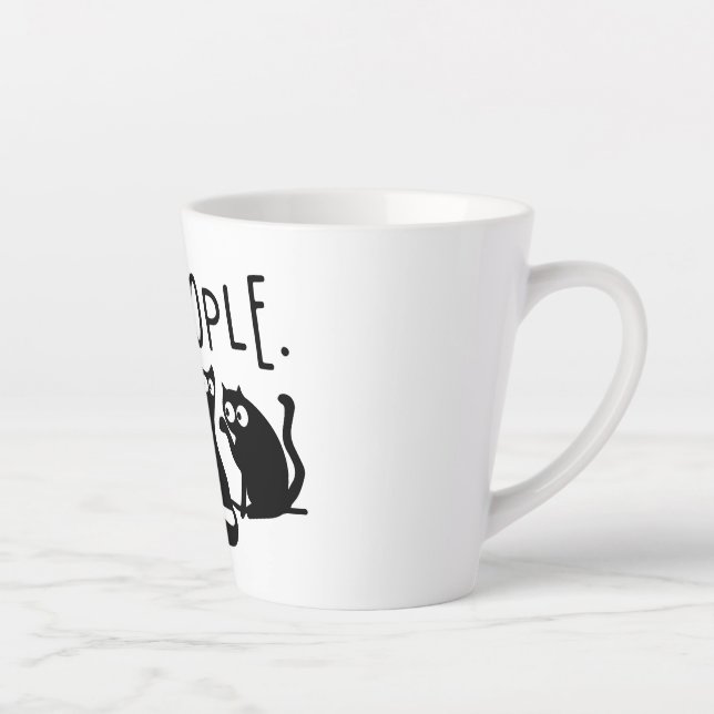 Ew People Funny Meowy Black Cats Latte Mug (Right)