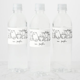 Ew, People Funny Meowy Cat Lovers Water Bottle Label