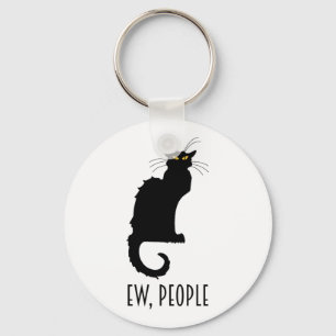 Ew, People Funny Vintage Black Cat Key Ring