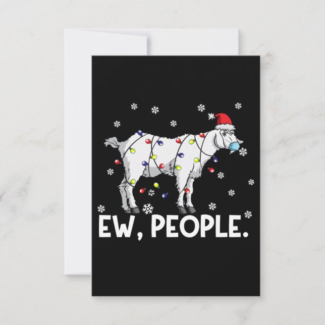 Ew People Goat Gift Santa Funny Goat Xmas Gift RSVP Card (Front)