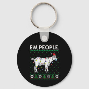 Ew People Goat Santa Ugly Christmas Gift Key Ring