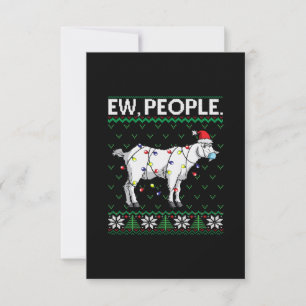 Ew People Goat  Santa Ugly Christmas Gift RSVP Card