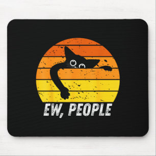 Ew People Retro Cat Funny Introvert Vintage Cat Lo Mouse Mat