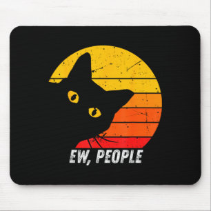 Ew People Retro Cat Funny Introvert Vintage Cat Lo Mouse Mat