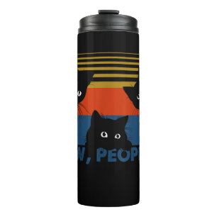 Ew People Retro Cat Funny Vintage Introvert Thermal Tumbler