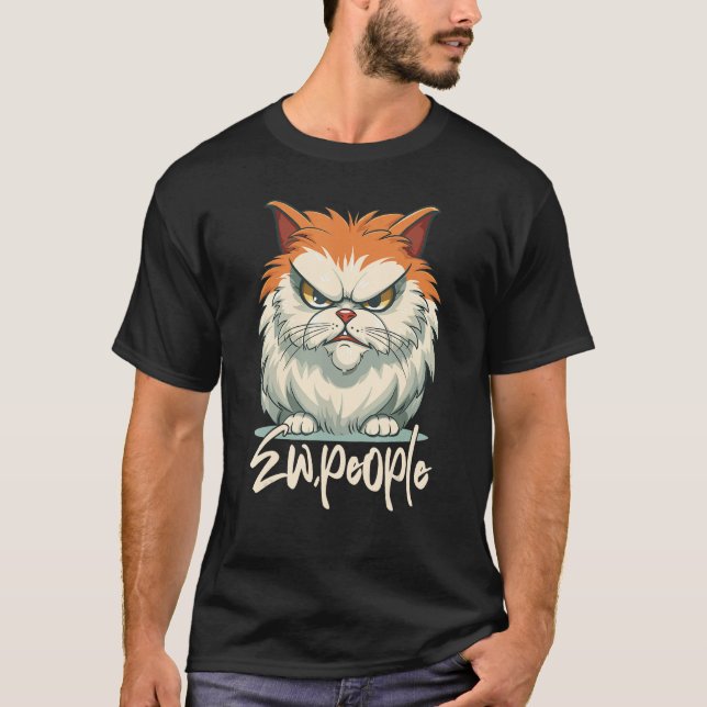Ew People Retro Cat  Vintage  Cat T-Shirt (Front)