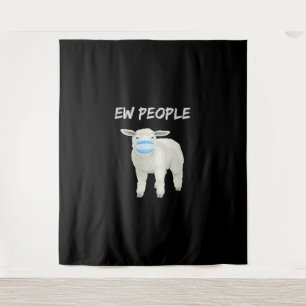 Ew people sheep or lamb in mask   Quarantine Gift Tapestry