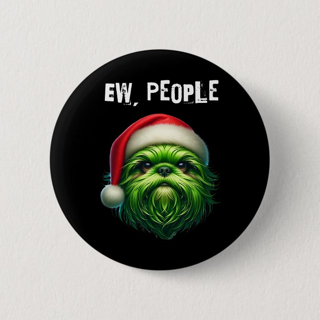 Ew People Shihtzu Dog  6 Cm Round Badge (Front)
