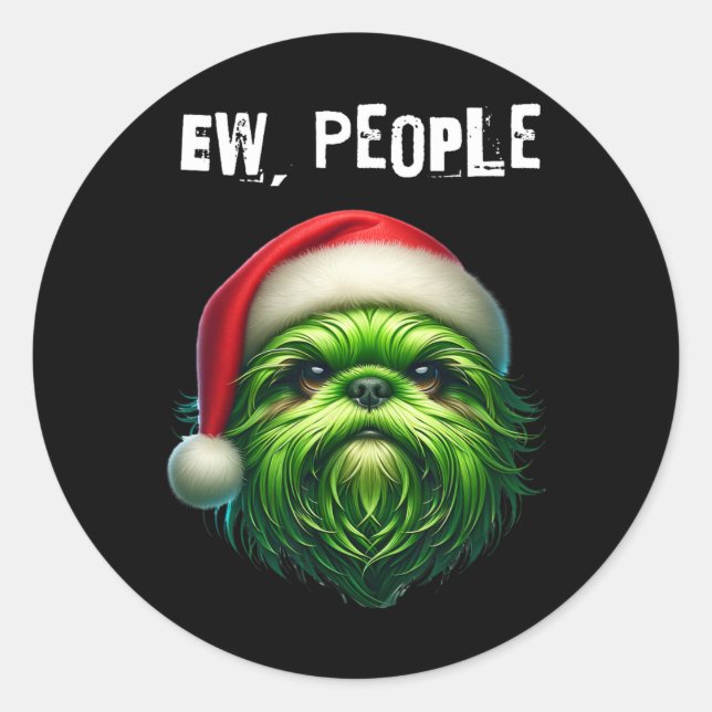 Ew People Shihtzu Dog  Classic Round Sticker (Front)
