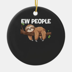 Ew People Sloth T-Shirt Ceramic Tree Decoration